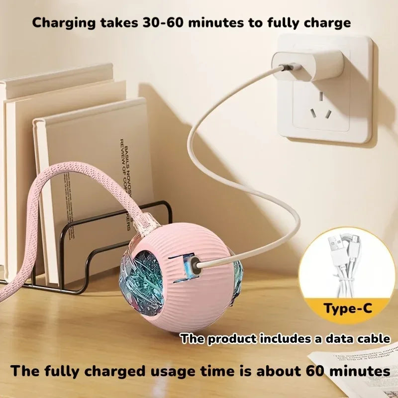 Interactive Automatic Moving Cat Toy – Self-Rolling Smart Ball for Active Cats